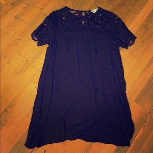 Lace and Crepe Black Mini
